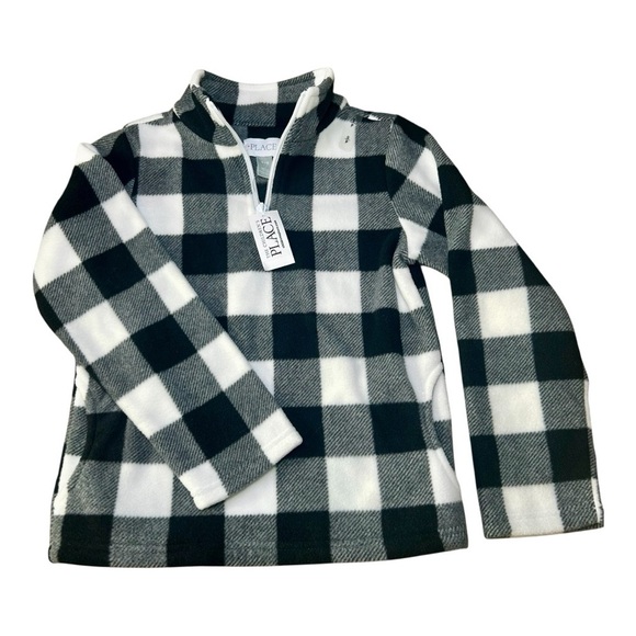Girls (Kids) 5T Set, Both NWT, Plaid Quarter-Zip Pullover and Black Guess Pants - Picture 4 of 5